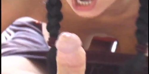 Nikita Denise sucks by pool and takes big facial