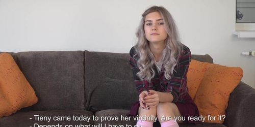 Tieny Mieny Masturbates First Time on Camera (Eva Elfie)