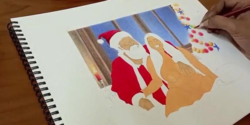 Desi Bhabi With Huge Tits Secretly Fucks Naughty Santa On Christmas - Indian Aunty Fantasy