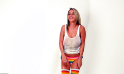 Truly playful chick Nikki Sims looks so hot in colorful bikinis