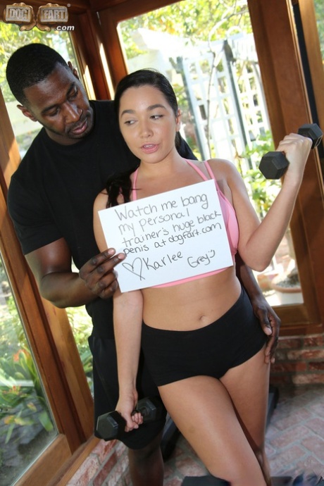 Athletic female Karlee Grey sports a creampie after POV interracial sex (15 photos)
