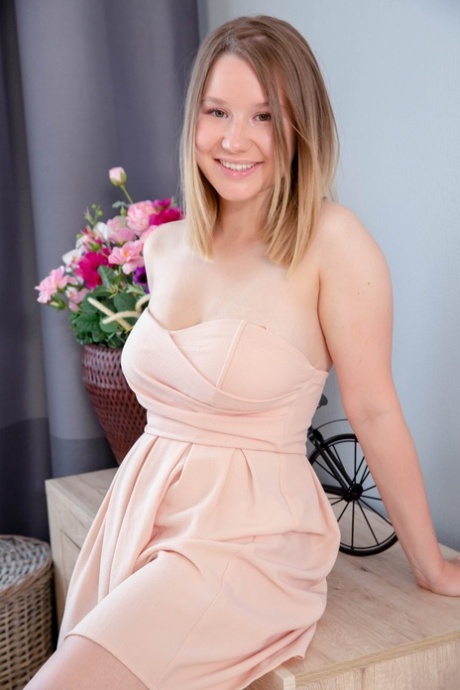 Busty girl Amalia Davis is stripped naked before anal sex and a facial cumshot (12 photos)