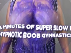 MESMERING SLOW MO HUGE TITS COVERED IN PURPLE SLIME