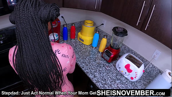 Just Act Normal When Your Stepmom Gets Home, Now Fuck Me! Innocent Babe Sheisnovember Skinny Pussy Fucked Hardcore Doggystyle By Dominating Black Stepfather BBC, Then Fucking Her Big Tits &amp_ Areolas Out Closeup On Buffet Hardcore on Msnovember