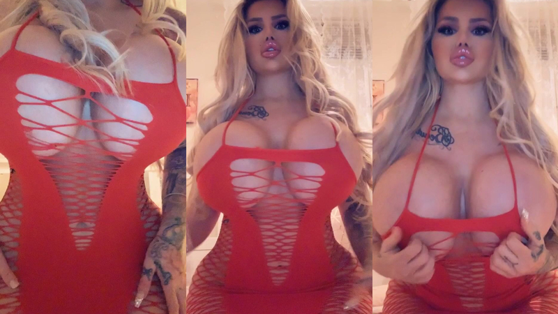 Candy Charms Seduces In Her Red Dress