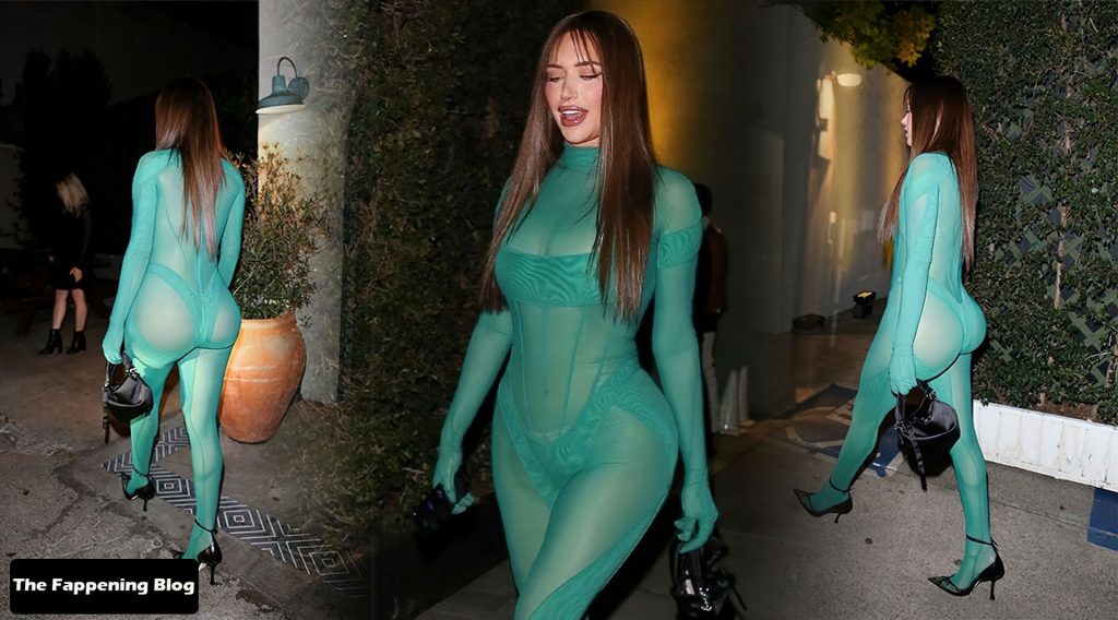 Stassie Karanikolaou Shows Off Her Curves in a Green Bodysuit as She Steps Out For a Party in LA (24 Photos) - OnlyFans Leaked Nudes