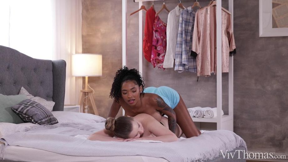 Massage Girl Licks Her Client’s Pussy - Barbie Rous & Amalia Davis, 4k - Lisa Rose (Barbie Girl, Female Lisa)